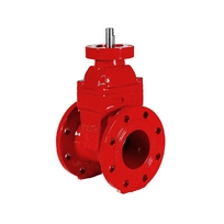 Задвижка чугунная с обрезиненным клином (красная) REON тип RSV02 DN100 PN10/16