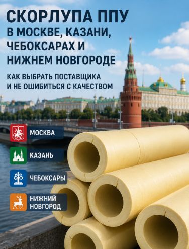 Скорлупа ППУ в Москве, Казани, Чебоксарах и Нижнем Новгороде: как выбрать поставщика и не ошибиться с качеством